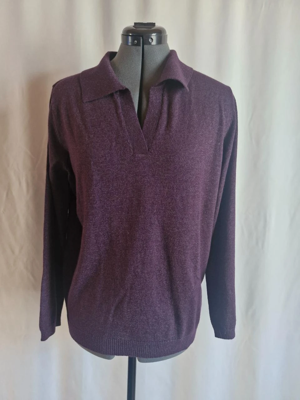 Pull col polo manches longues femme - Taille S/M